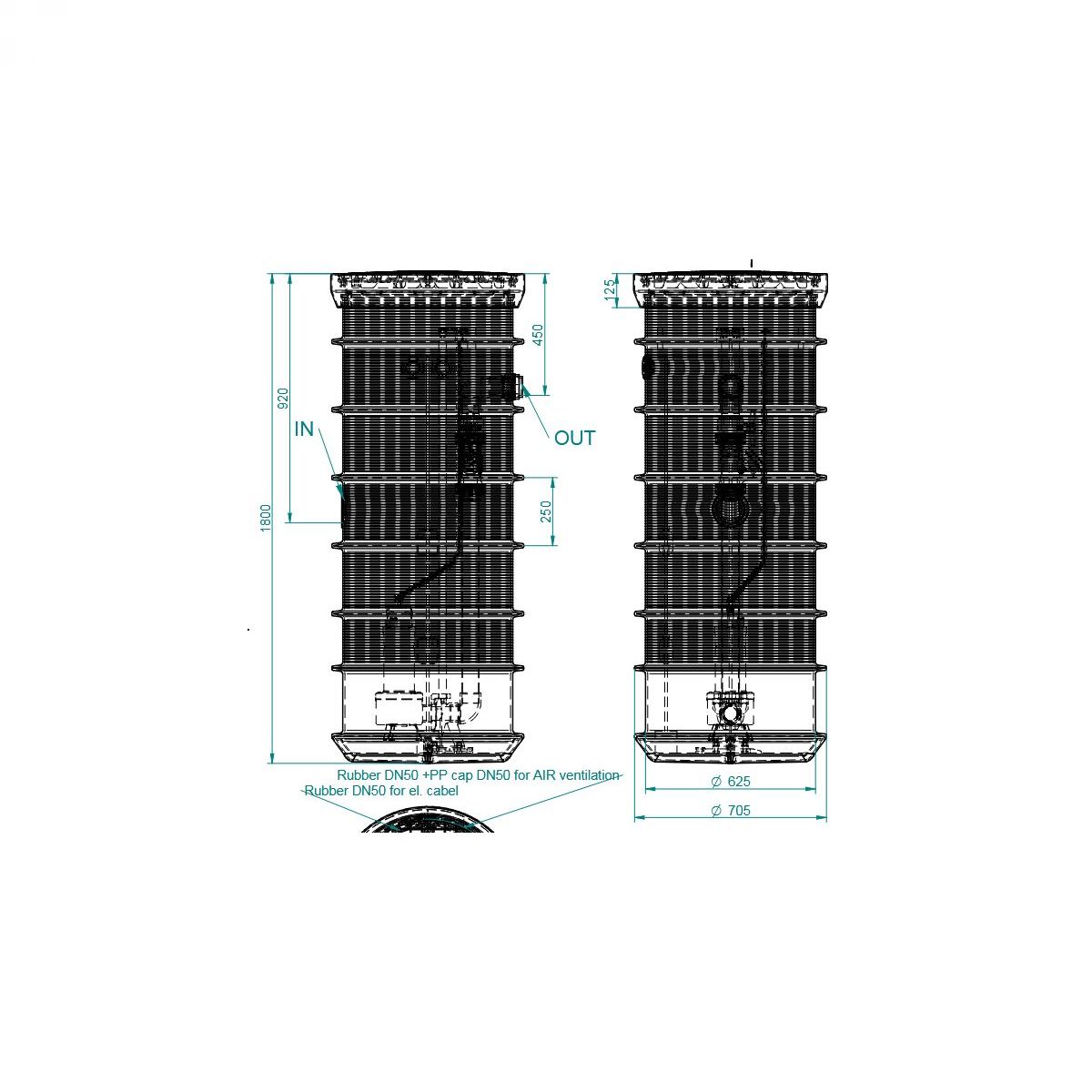 Prepumpna stanica Ø600x1800 - DAB FEKA VS 750 s vodilicama