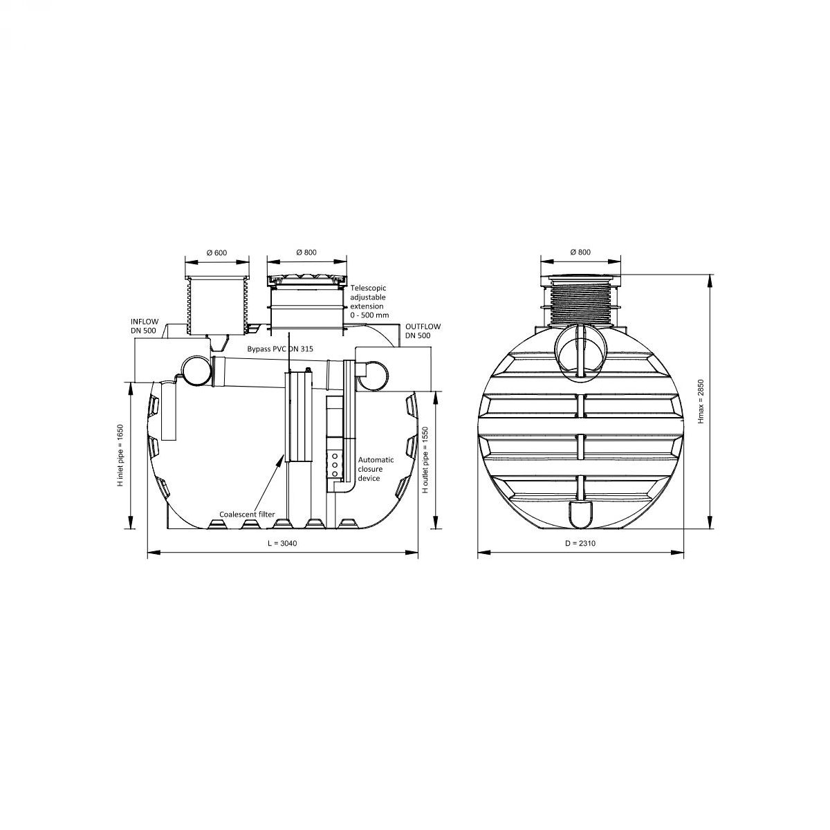 SEPARATOR ULJA 10000L - NS 300/30 BP