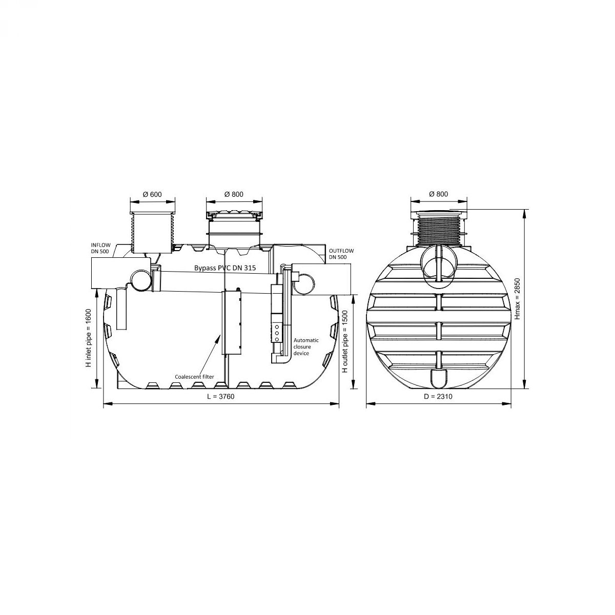 SEPARATOR ULJA 12000L - NS 400/40 BP