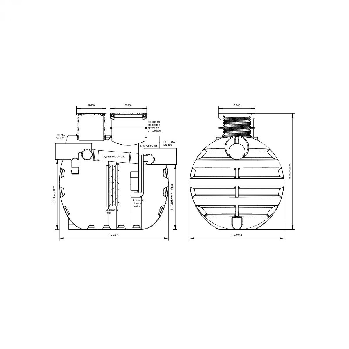 SEPARATOR ULJA 8000L - NS 150/30 BP