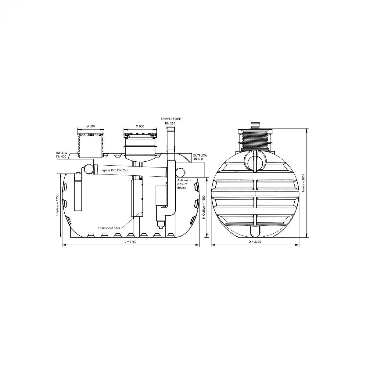 SEPARATOR ULJA 12000L - NS 250/50 BP