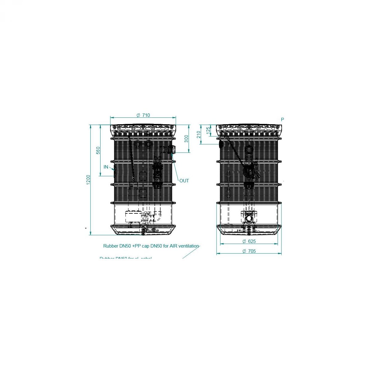 Prepumpna stanica Ø600x1200 - DAB FEKA VS 750 s vodilicama