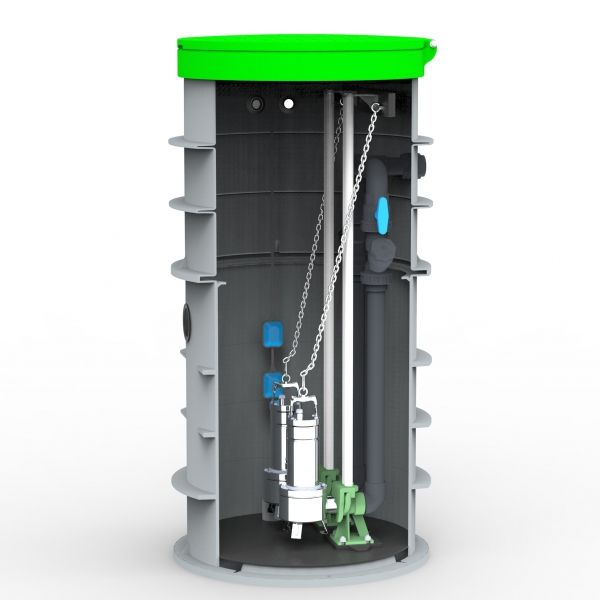 Prepumpna stanica Ø800x1800 - 2xDAB FEKA VS 1000 s vodilicama