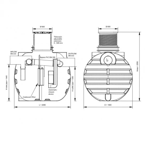 SEPARATOR ULJA 3500L - NS 100/10 BP